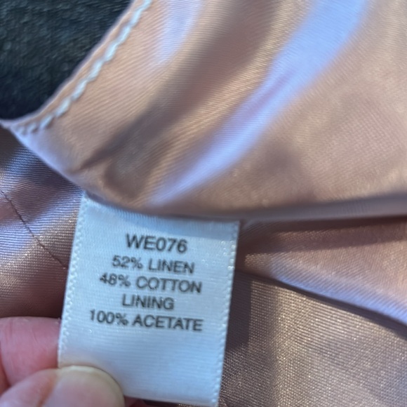 Boden Dark Blue with White Stitching Linen Short Jacket - Picture 5 of 5